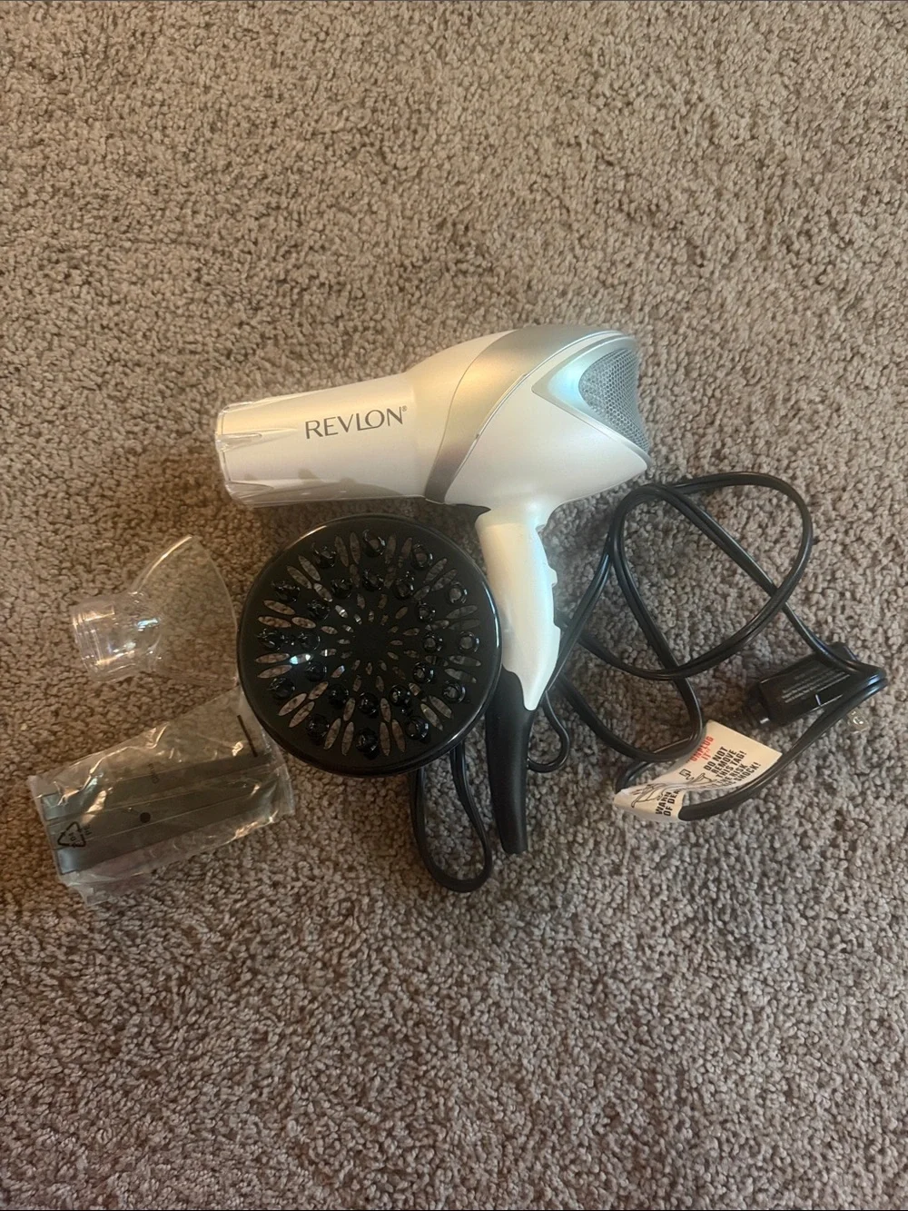 Revlon White and Silver Limitless Infrared-Boosted Shine Hair Dryer